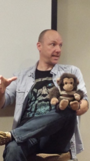 Alan Baxter and Eric the Demon Monkey