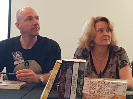 Alan & Cat at the launch of Ticonderoga's 2015 Year's Best Fantasy & Horror